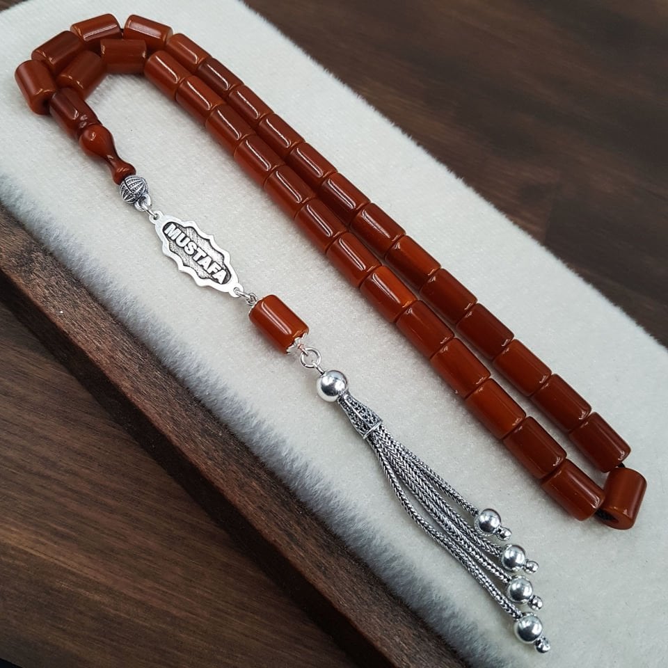 Kişiye Özel Karamel Oval Kesme Sıkma Kehribar