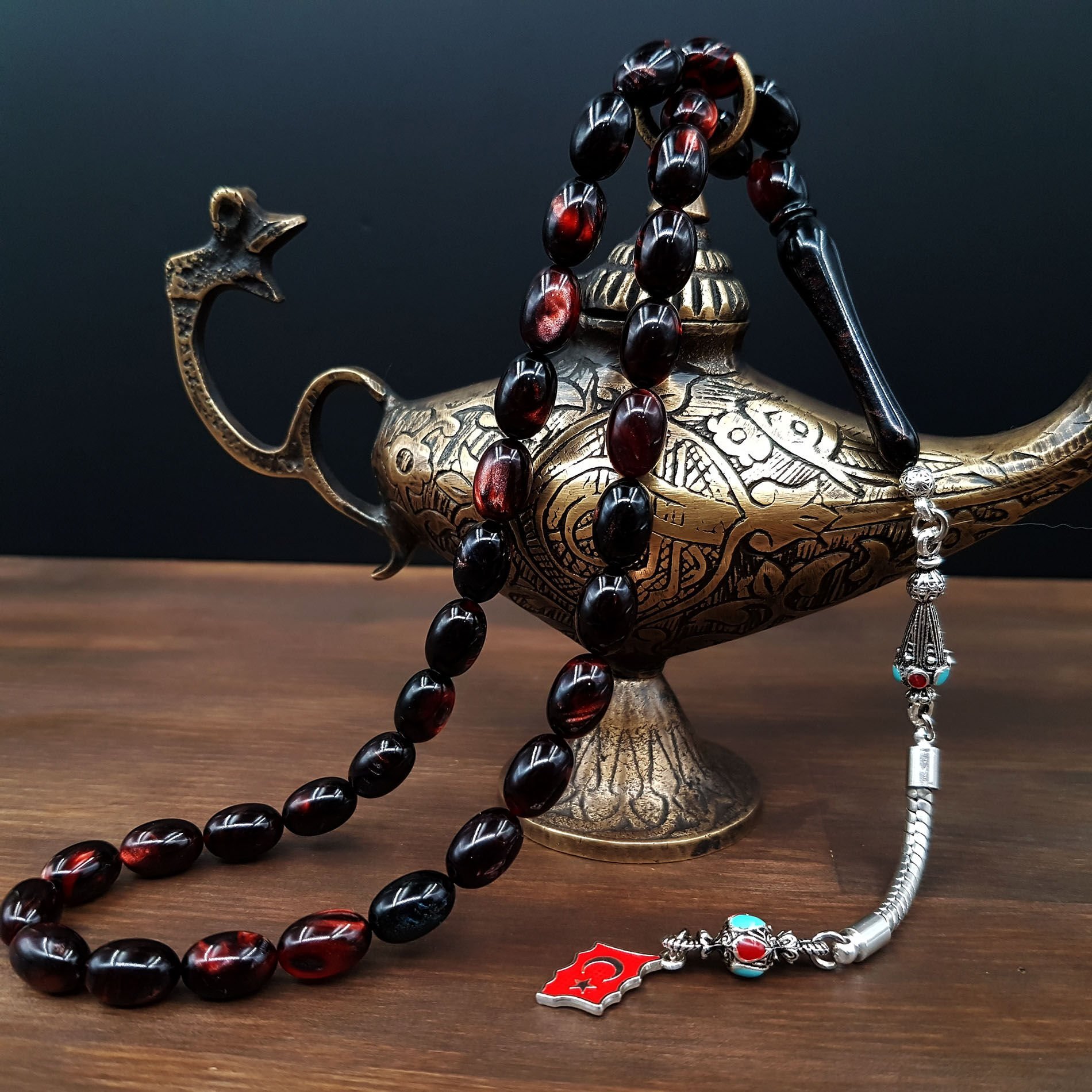 Ayyılldız Tasarım Sülün İmame Sıkma Kehribar Tesbih