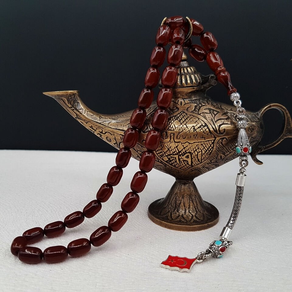 Havşa Delim Kahve Kapsül Sıkma Kehribar Tesbih