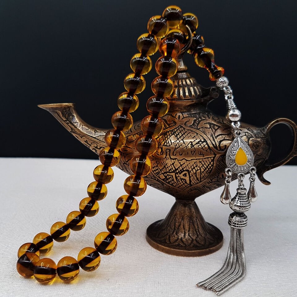 Havşa Delim sArı Küre Ateş Kehribar Tesbih