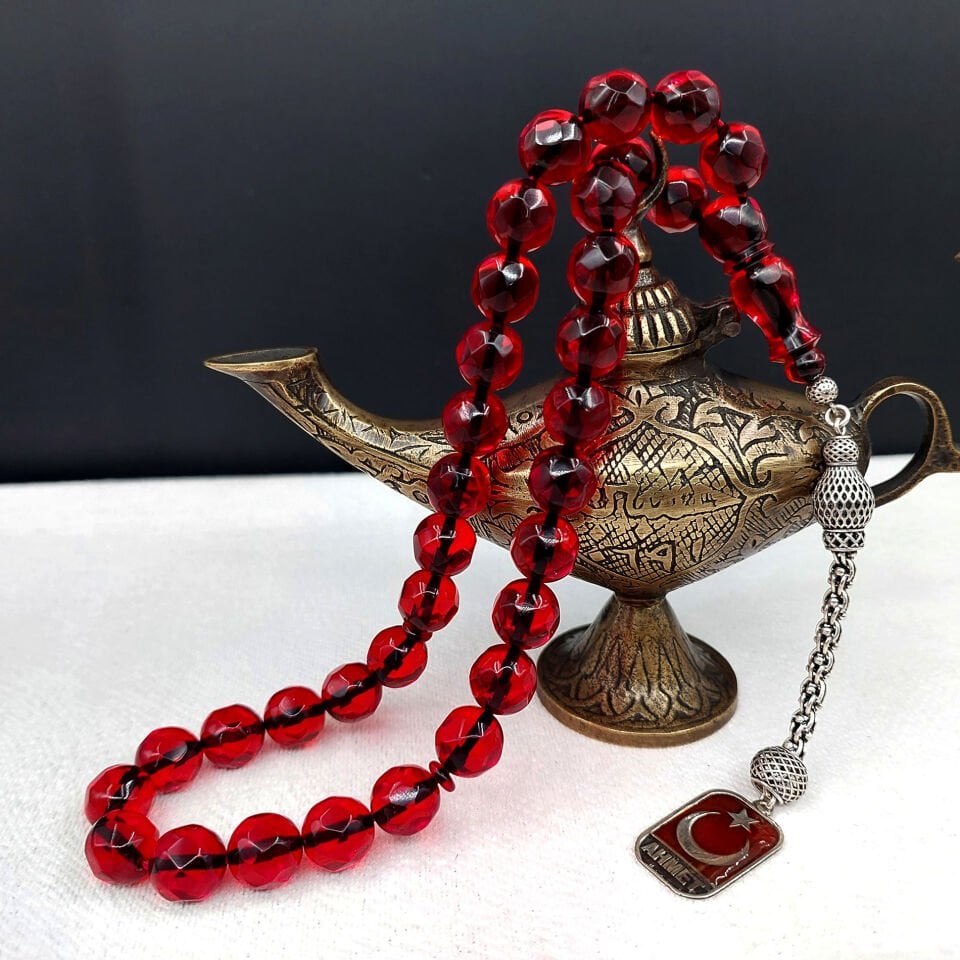 Ay Yıldız Kişiye Özel Faseta Kesim Ateş Kehribar