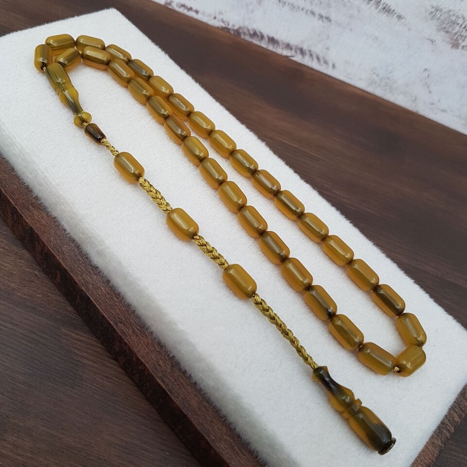 Yeşil Hamur Kapsül Çubuk Sıkma Kehribar Tesbih