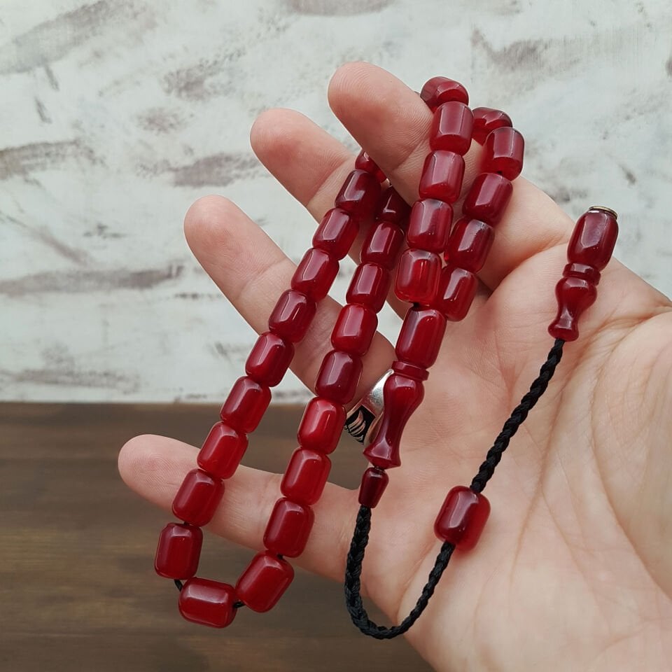 Vişne Kapsül Çubuk Sıkma Kehribar Tesbih