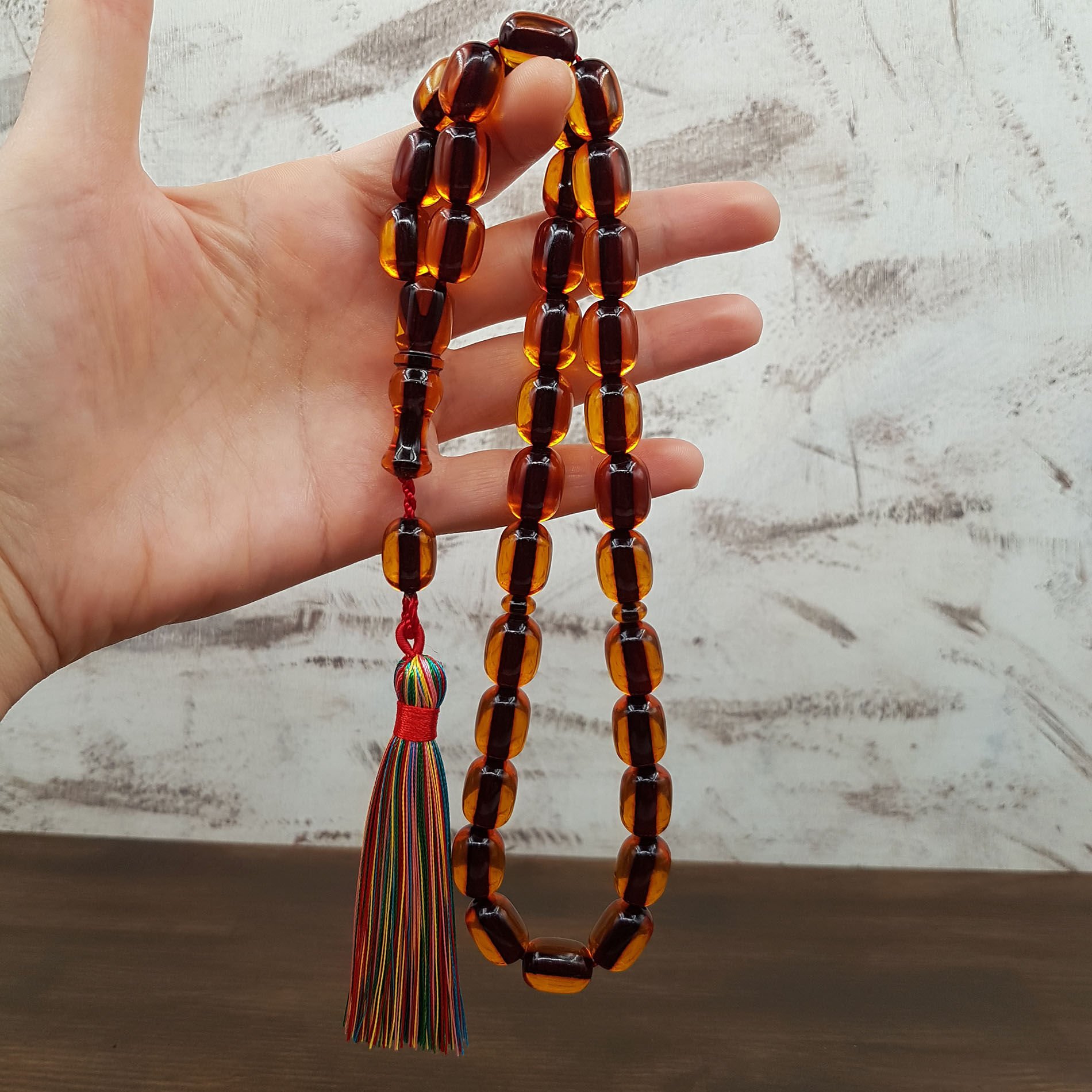 Dev Boy Külhan Püskül Tasarım Ateş Kehribar Tesbih