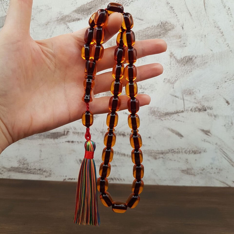 Dev Boy Külhan Püskül Tasarım Ateş Kehribar Tesbih