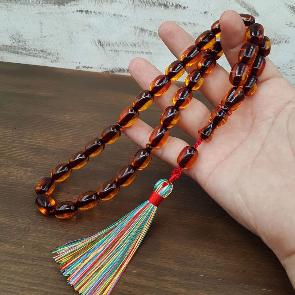 Dev Boy Külhan Püskül Tasarım Ateş Kehribar Tesbih