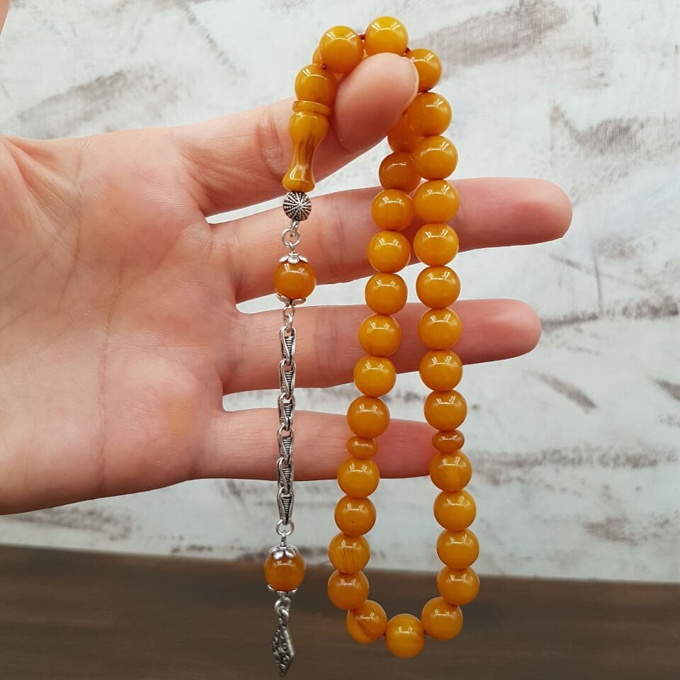 2 Al 1 Öde Küre ve Kapsül Sıkma Kehribar Tesbih