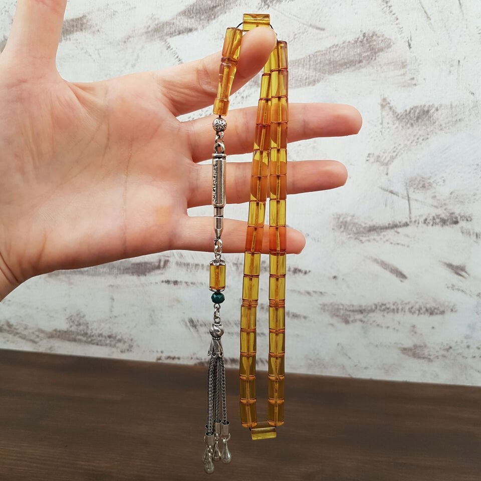 2 Al 1 Öde Kesme Ateş Ve Sıkma Kehribar Tesbih Seti