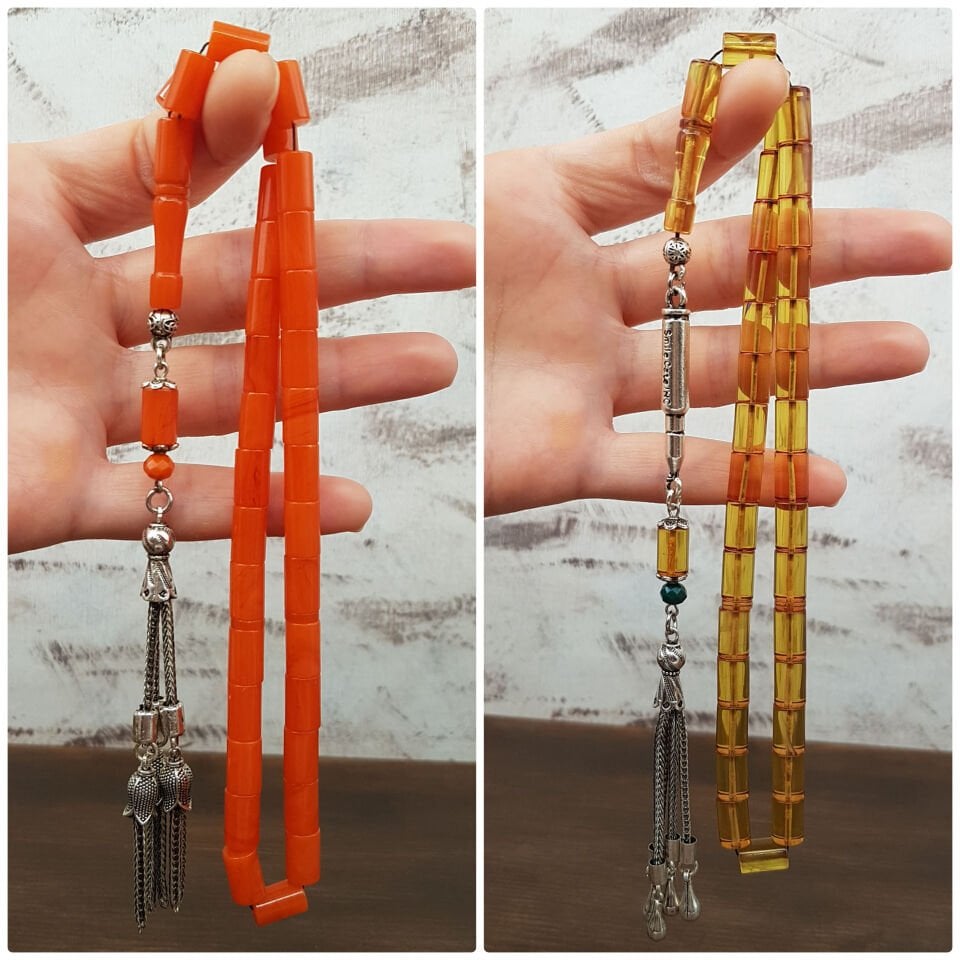 2 Al 1 Öde Kesme Ateş Ve Sıkma Kehribar Tesbih Seti