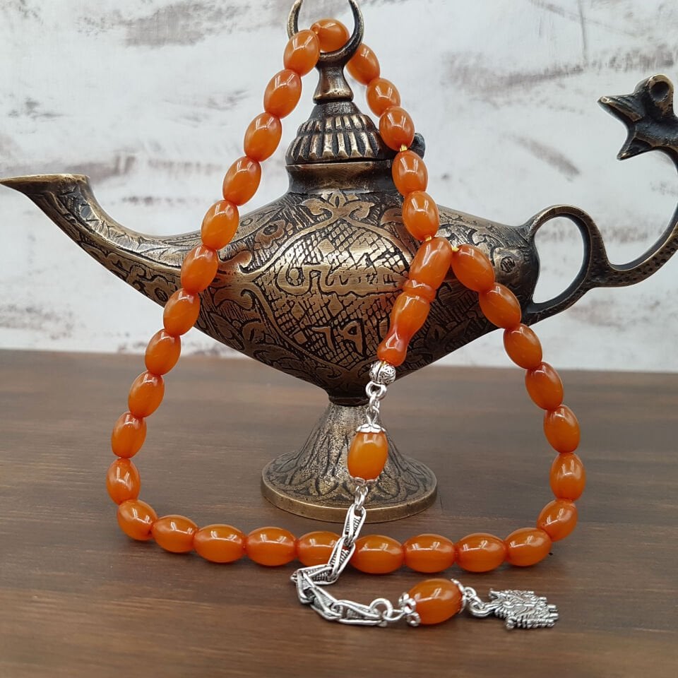 Arpa Kesim Kayısı Sıkma Kehribar Tesbih