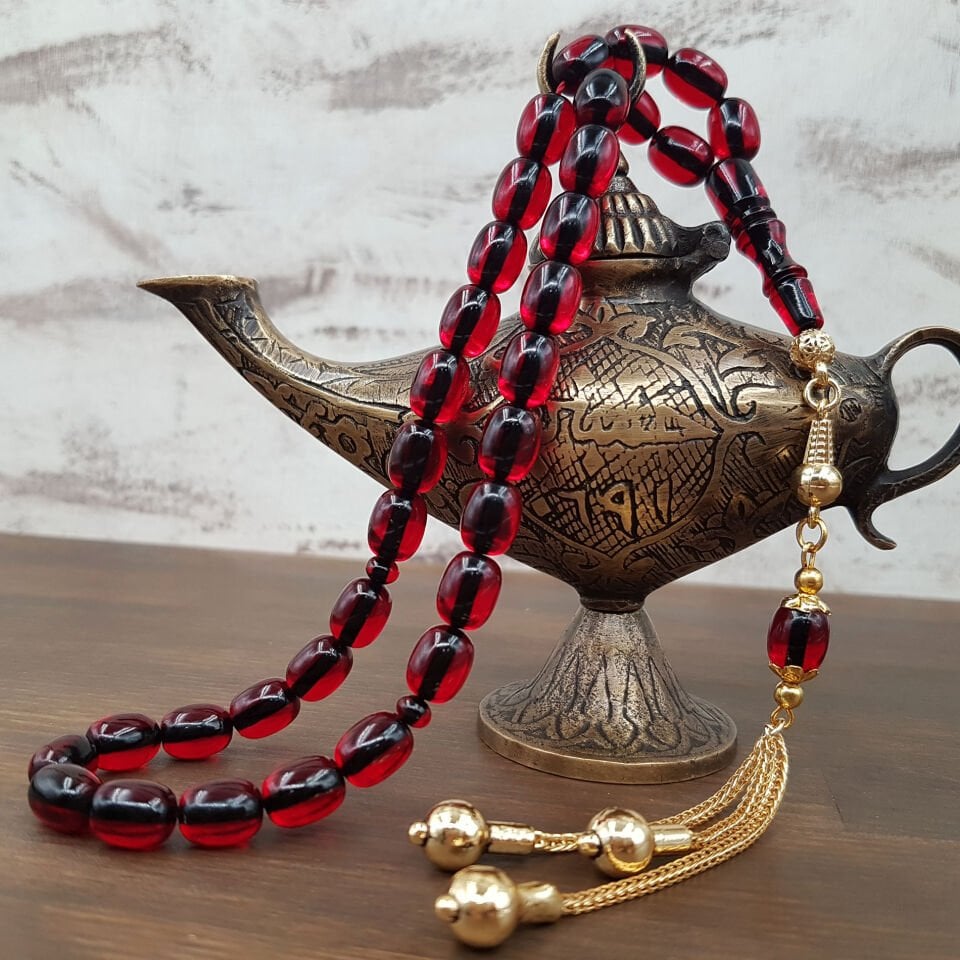 Kırmızı Kapsül Kesim Ateş Kehribar Tesbih