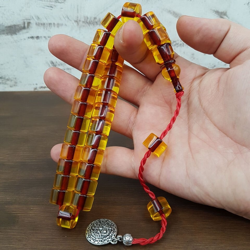 Osmanlı Torunu Teker Kesme Ateş Kehribar Tesbih