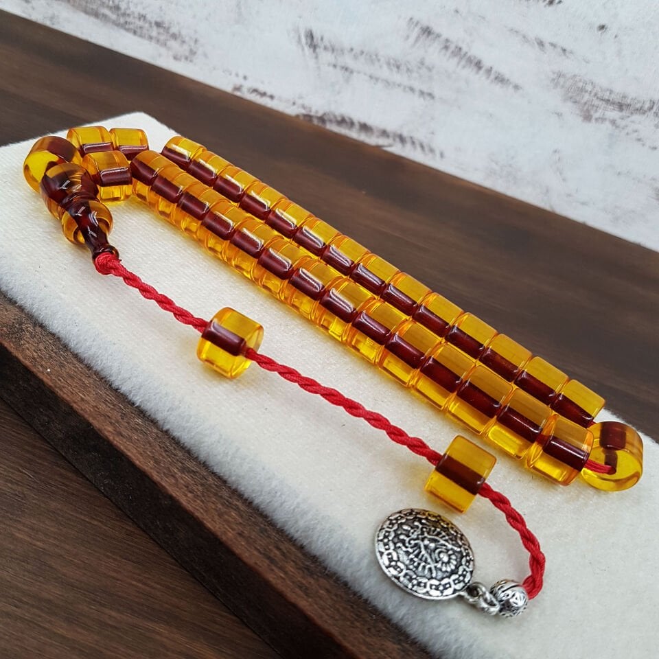 Osmanlı Torunu Teker Kesme Ateş Kehribar Tesbih