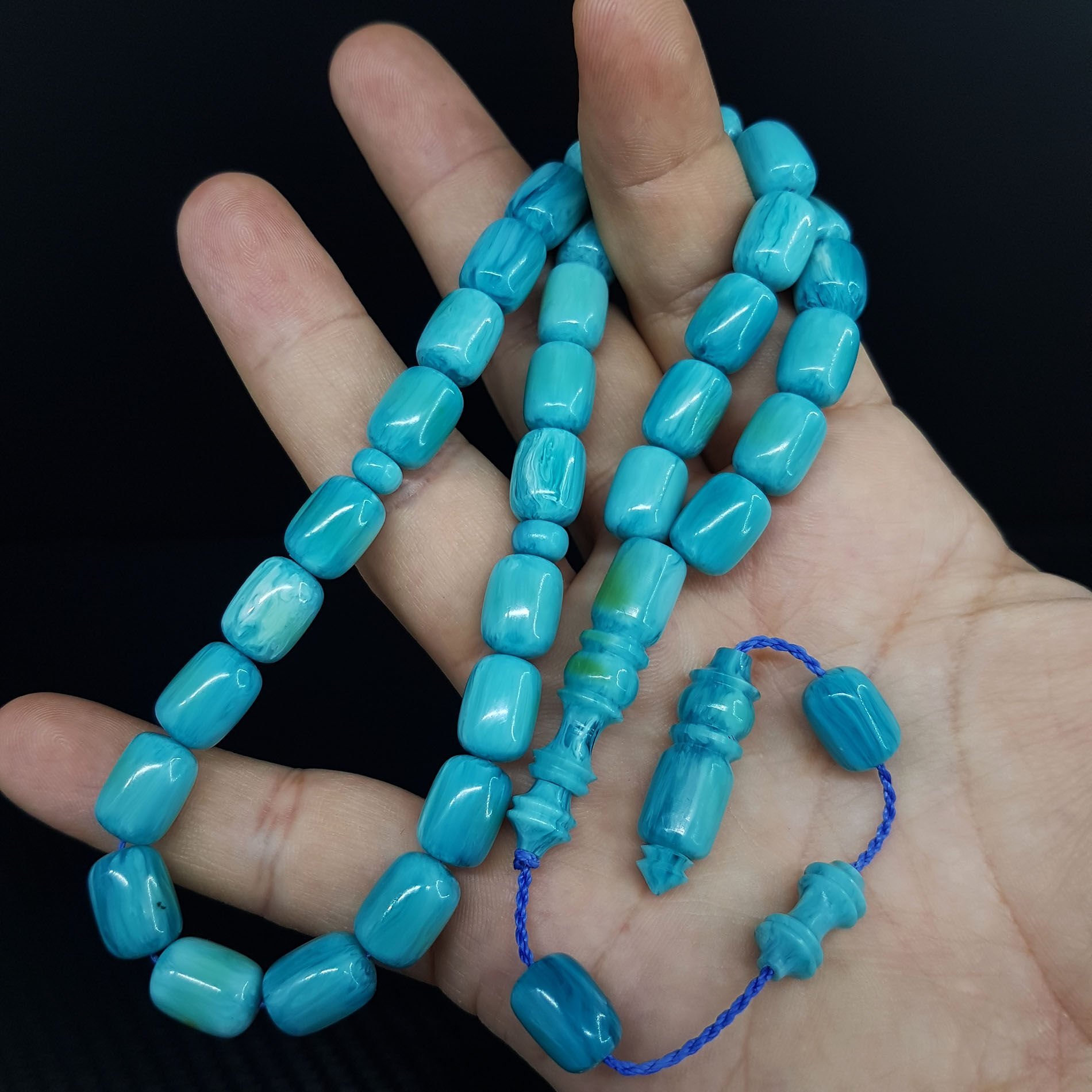 Hareli Turkuaz Kanayan Bağa Tesbih