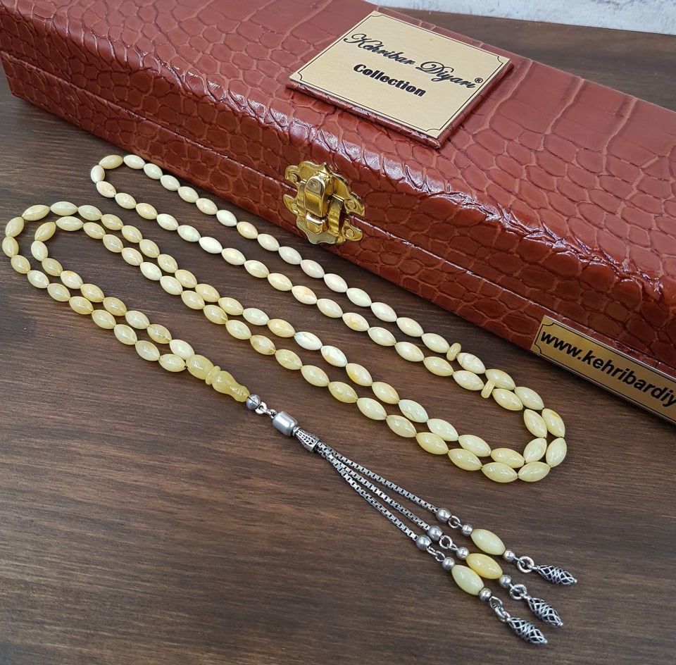 12 Gram 99 Habbe Damla Kehribar Namaz Tesbihi