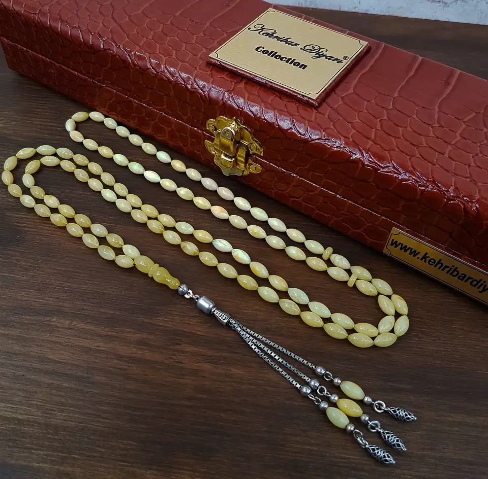 12 Gram 99 Habbe Damla Kehribar Namaz Tesbihi