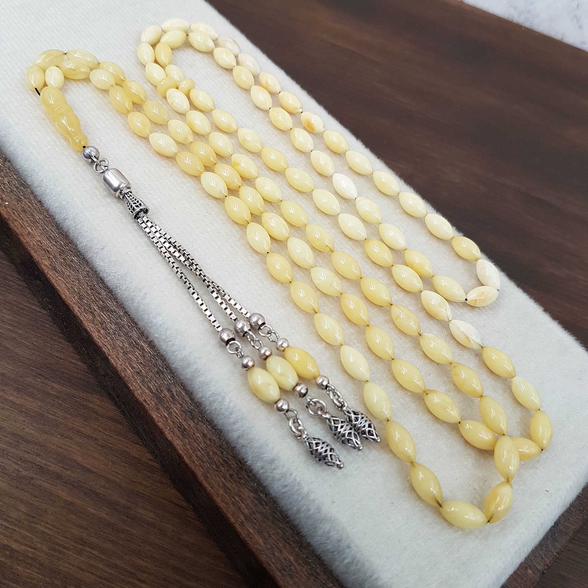 12 Gram 99 Habbe Damla Kehribar Namaz Tesbihi