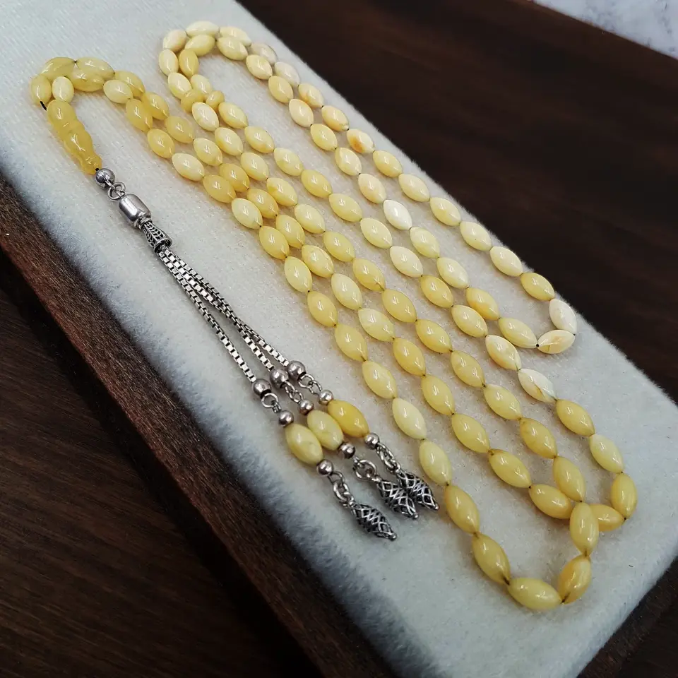 12 Gram 99 Habbe Damla Kehribar Namaz Tesbihi