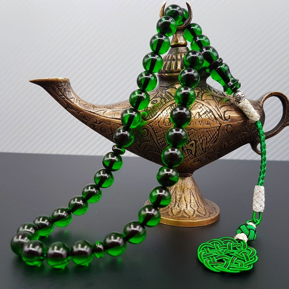 Yeşil Kazaz Tasarım Ateş Kehribar Tesbih