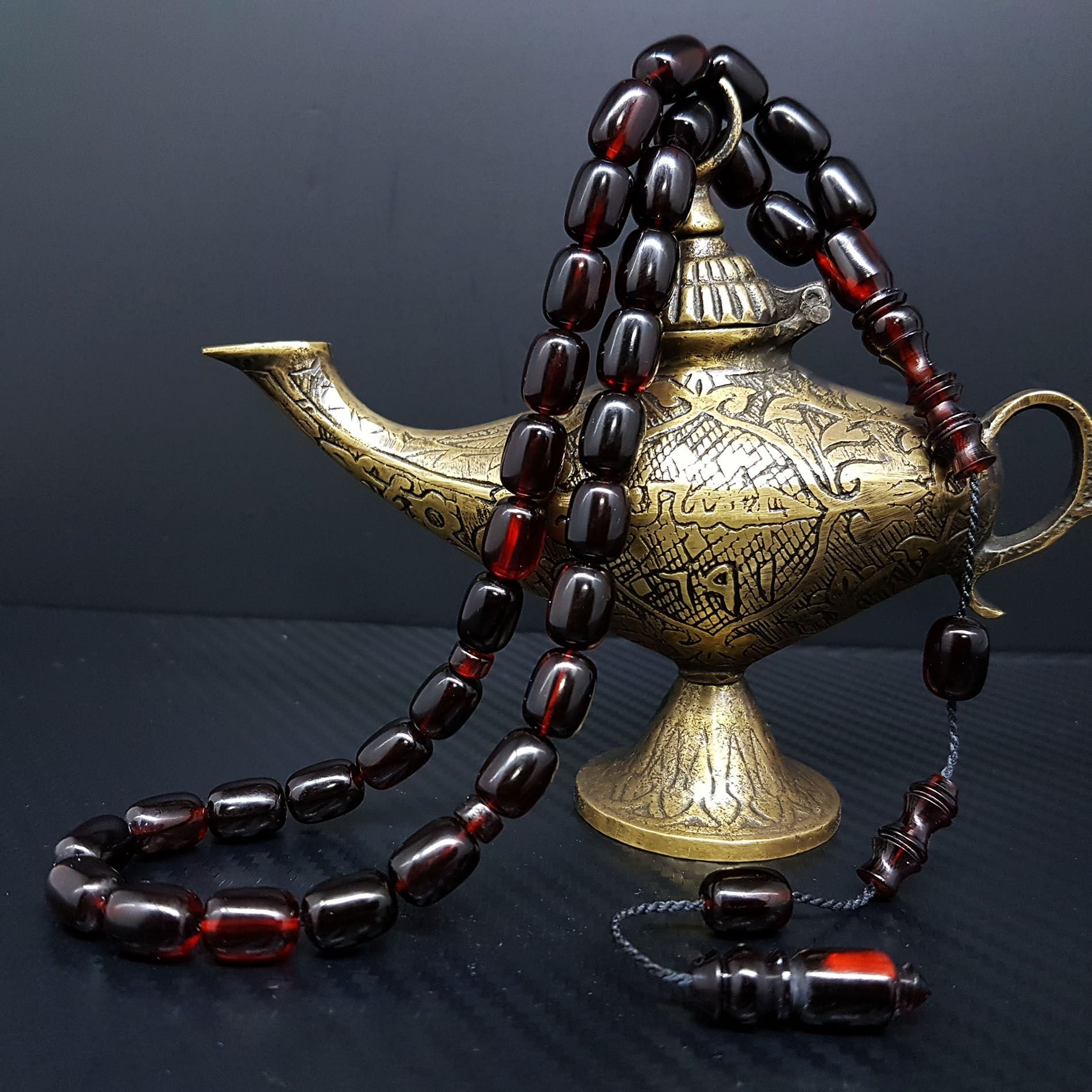 Kırmızı Siyah Kapsül Necef Bağa Tesbih