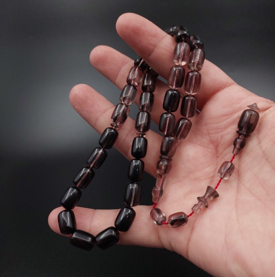 Siyah Şefaf Hareli Necef Bağa Tesbih