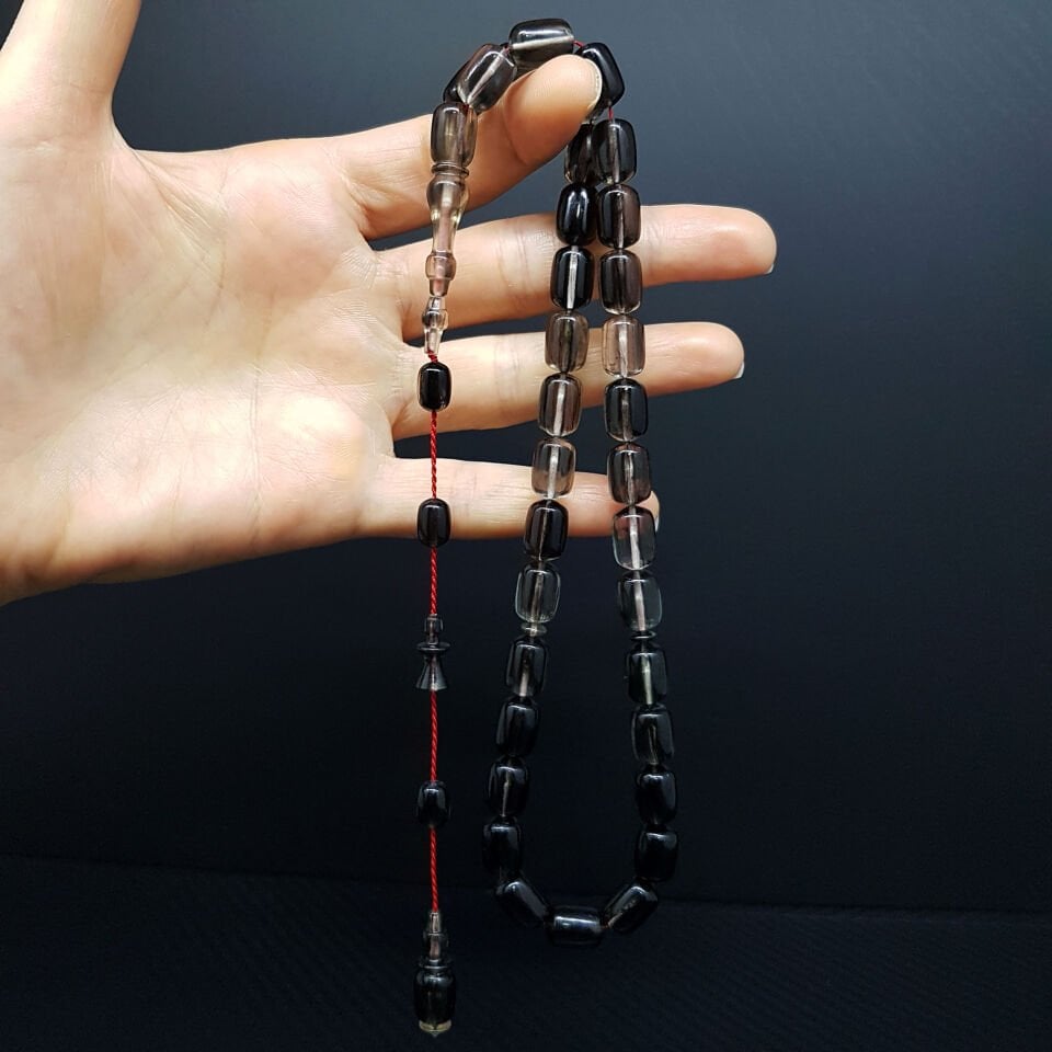 Siyah Şefaf Hareli Necef Bağa Tesbih