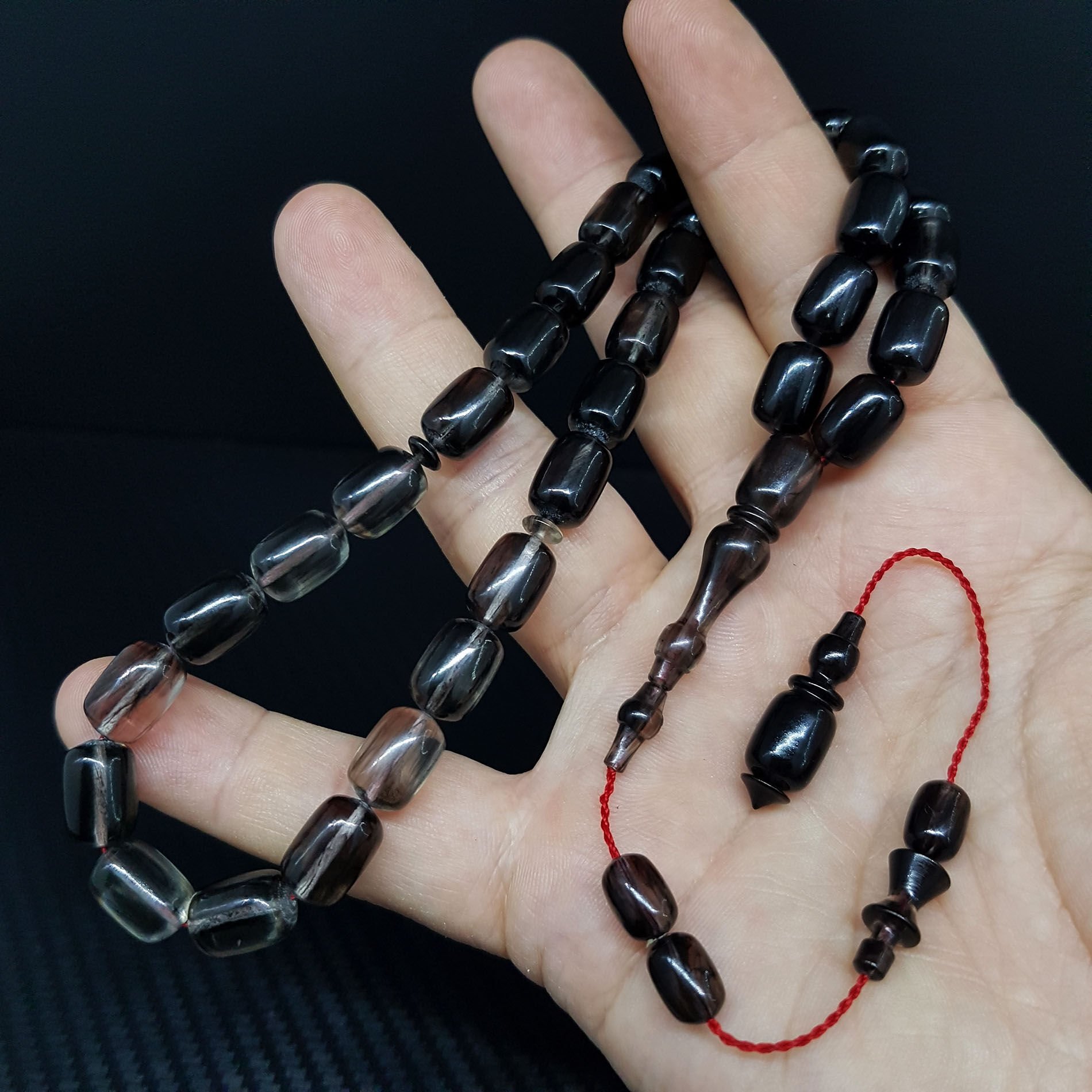 Siyah Hareli Necef Bağa Tesbih