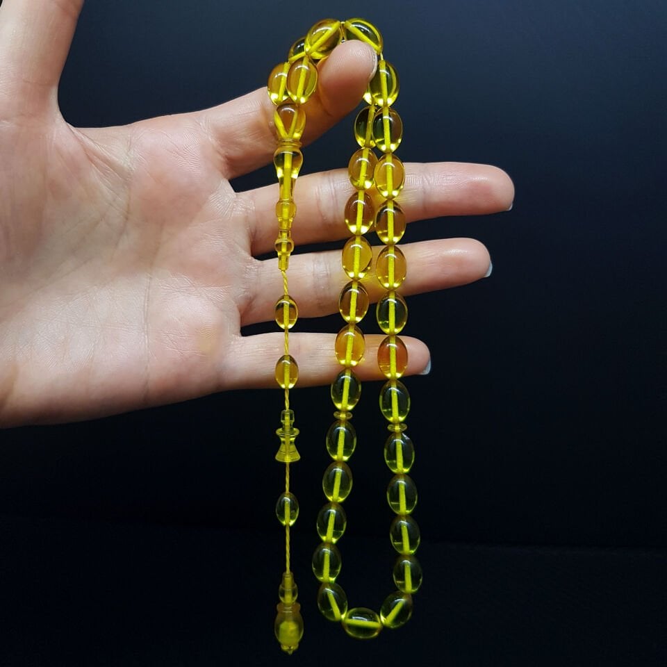 Sarı Renk Beyzi Kesim Necef Bağa Katalin Tesbih