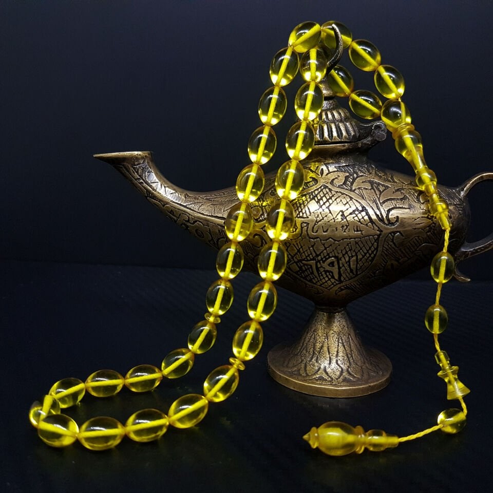 Sarı Renk Beyzi Kesim Necef Bağa Katalin Tesbih