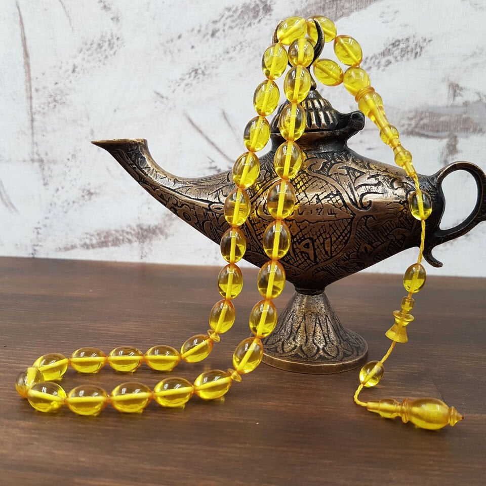 Sarı Renk Beyzi Kesim Necef Bağa Katalin Tesbih