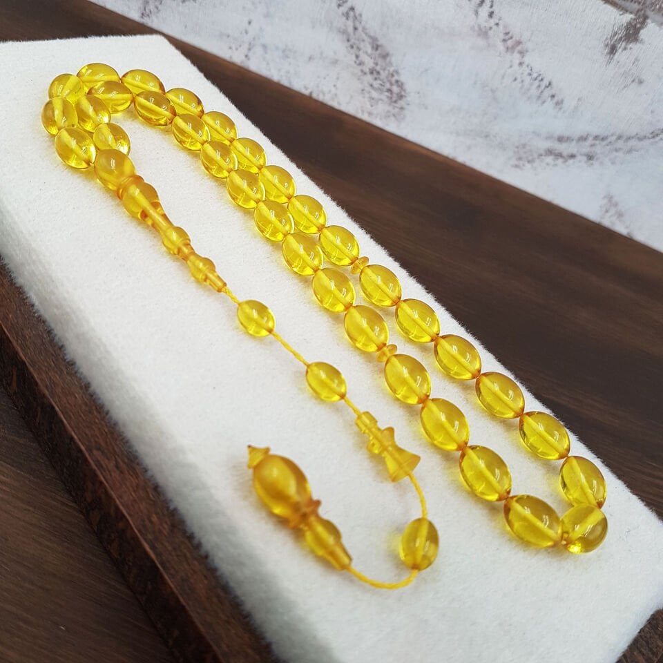 Sarı Renk Beyzi Kesim Necef Bağa Katalin Tesbih