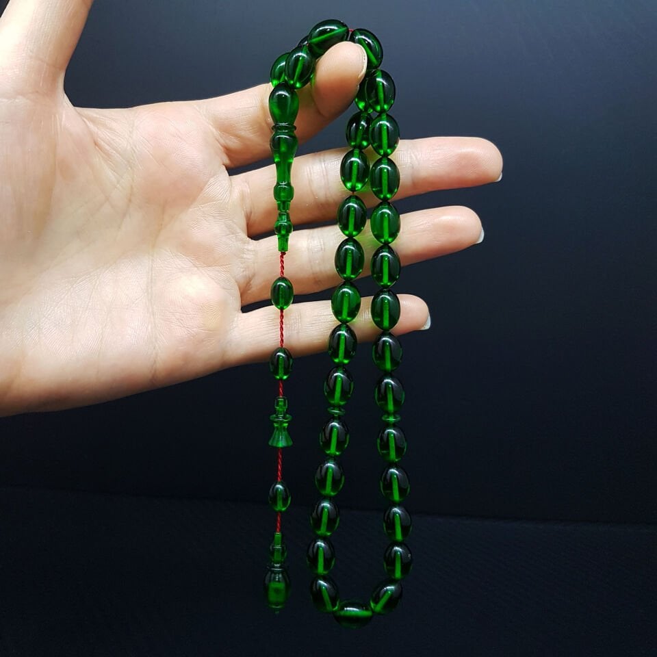 Yeşil Renk Beyzi Kesim Necef Bağa Katalin Tesbih