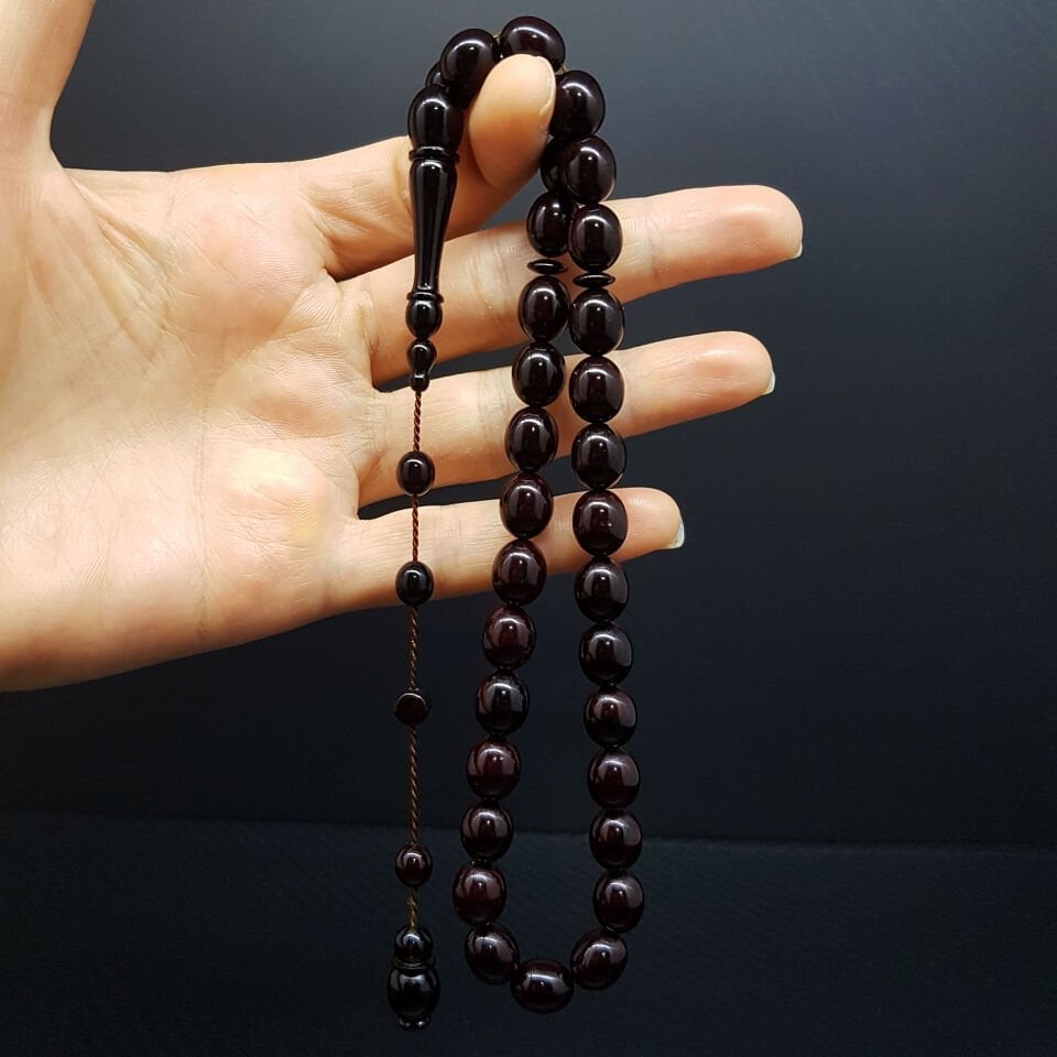 Beyzi Kesim Sıkma Kehribar Tesbih