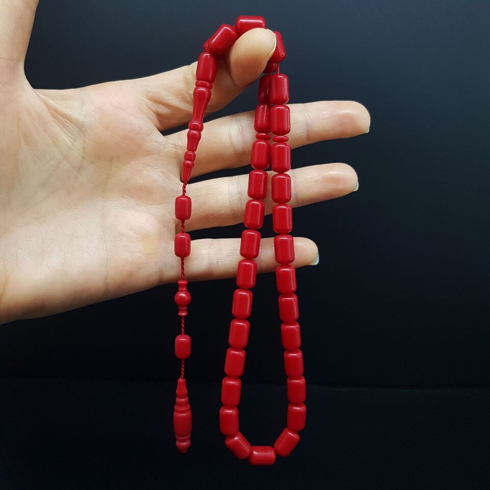 Mercan Rengi Corian Mermer Tesbih