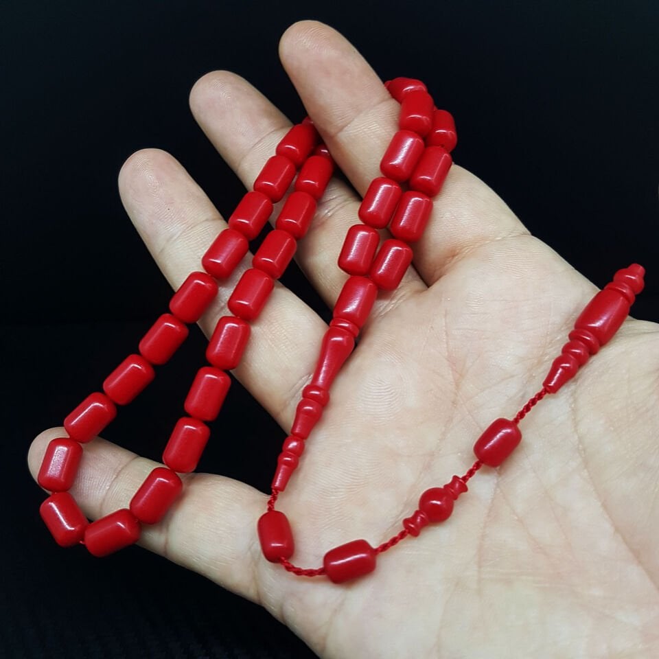 Mercan Rengi Corian Mermer Tesbih