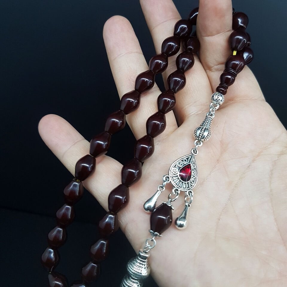 Sığırcık Kesim Kahve Sıkma Kehribar Tesbih