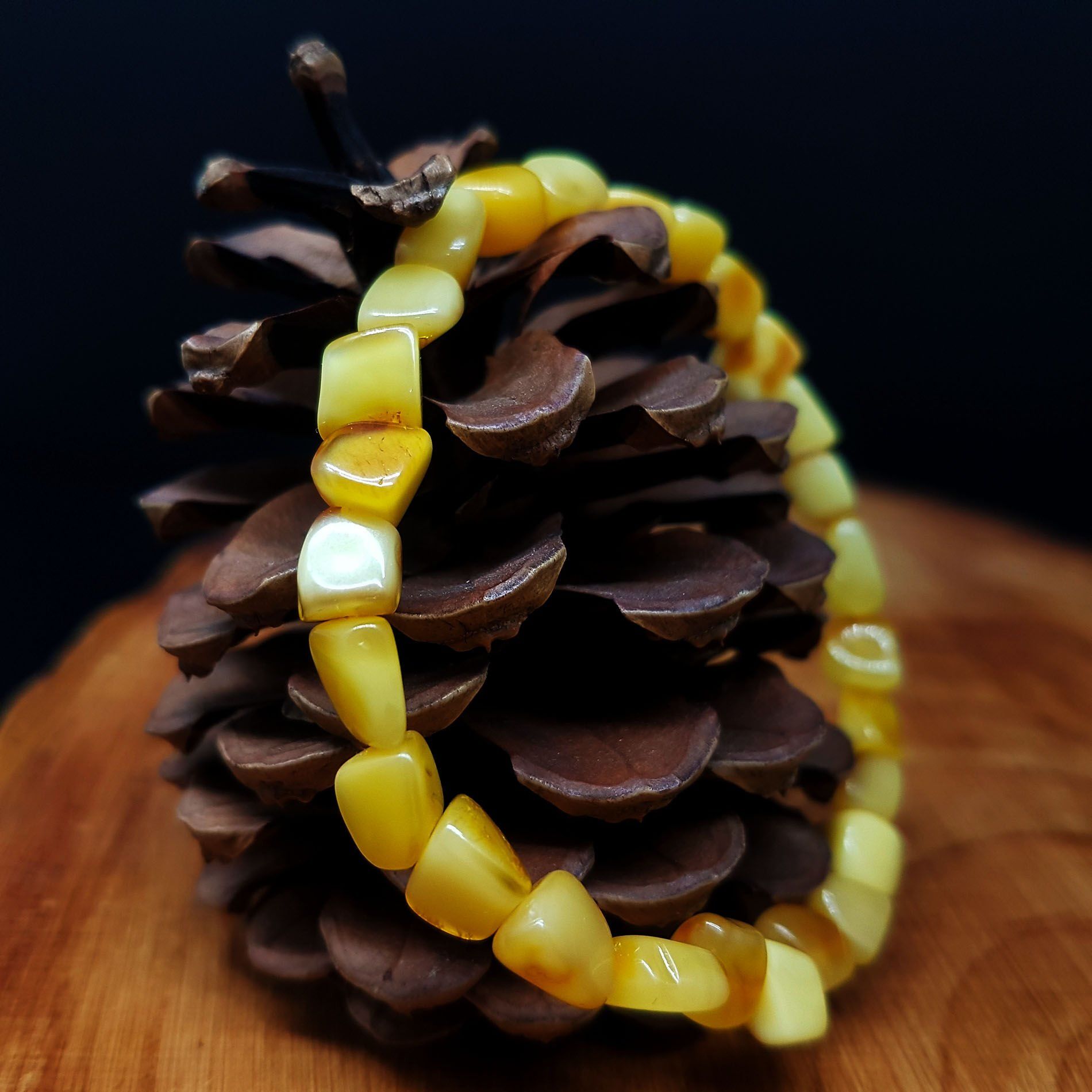 Naturel Damla Kehribar Bileklik