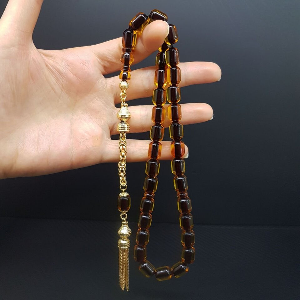 Havşa Delim Sarı Kapsül Kesim Ateş Kehribar Tesbih