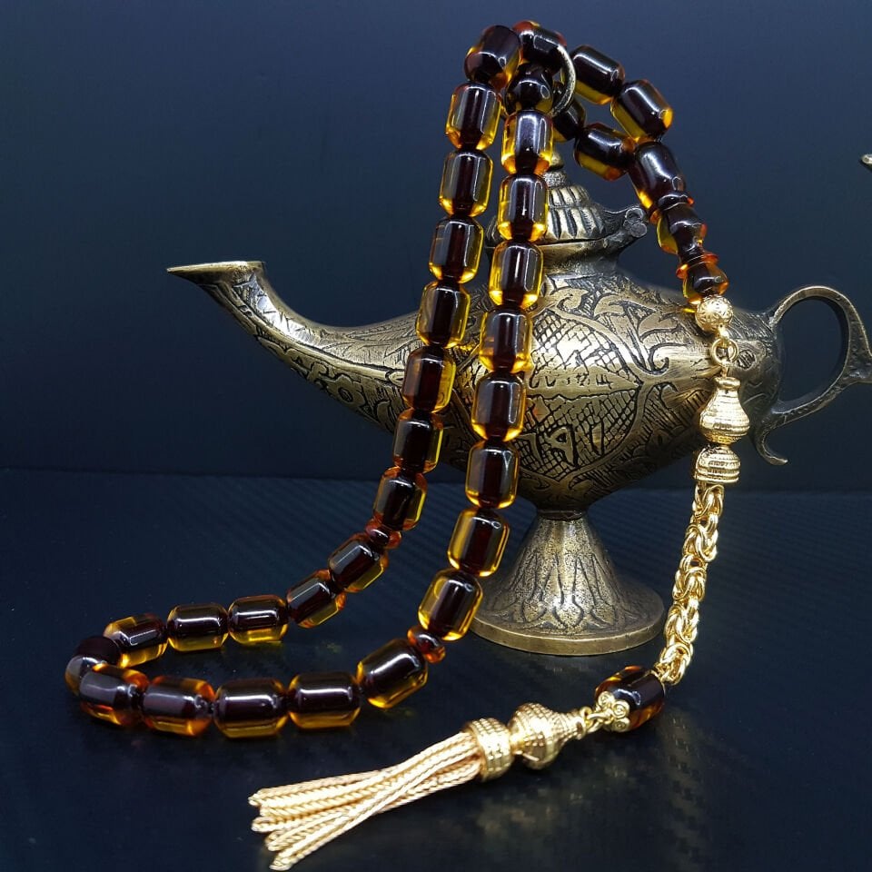 Havşa Delim Sarı Kapsül Kesim Ateş Kehribar Tesbih