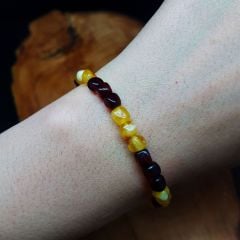 Sarı Kahve Damla Kehribar Bileklik