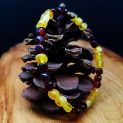 Sarı Kahve Damla Kehribar Bileklik