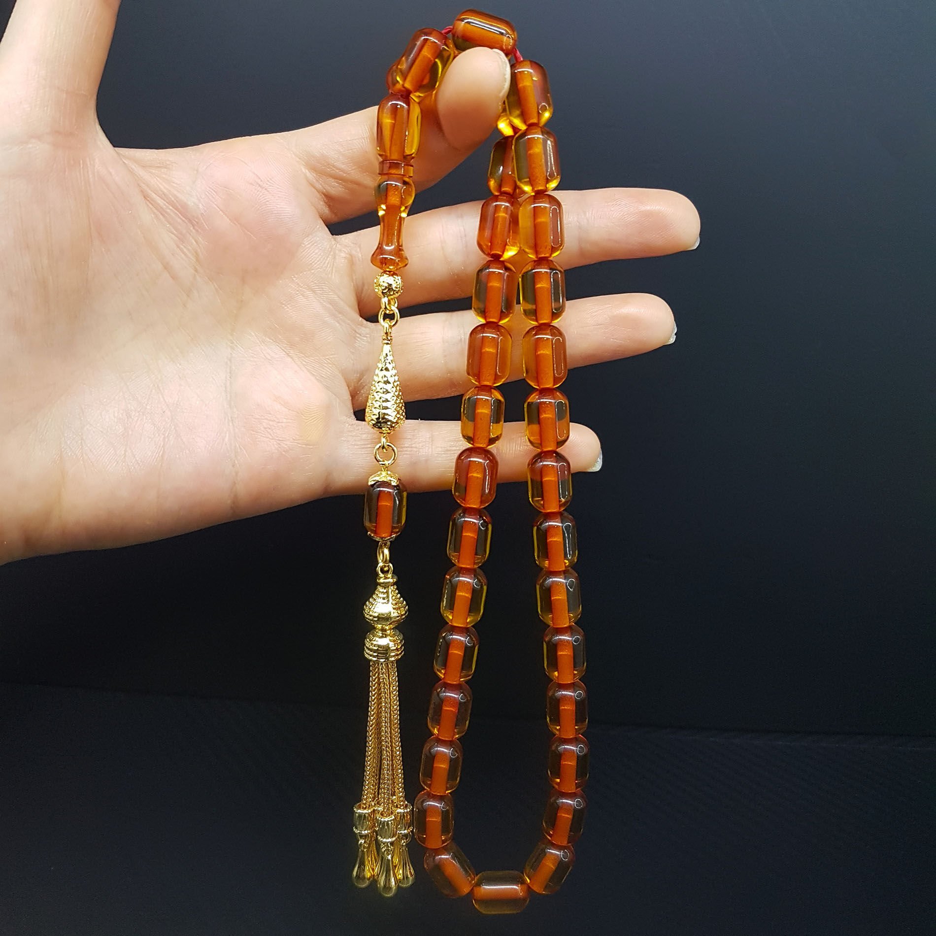 Büyük Boy Kapsül Kesim Turuncu Ateş Kehribar