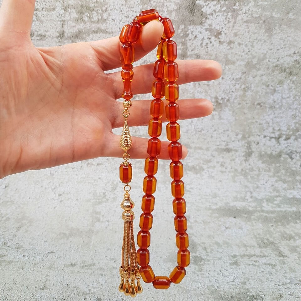 Büyük Boy Kapsül Kesim Turuncu Ateş Kehribar