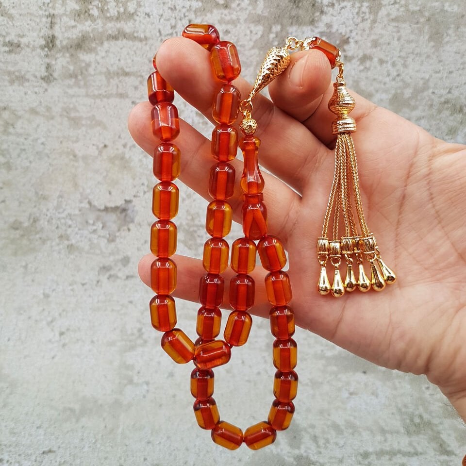 Büyük Boy Kapsül Kesim Turuncu Ateş Kehribar