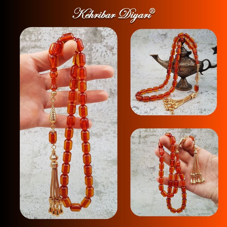 Büyük Boy Kapsül Kesim Turuncu Ateş Kehribar