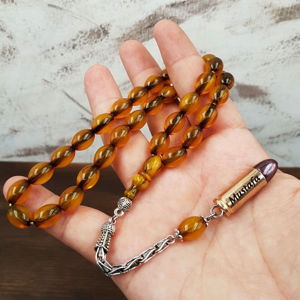 Yeşil Hamur Arpa Kesim Sıkma Kehribar Tesbih