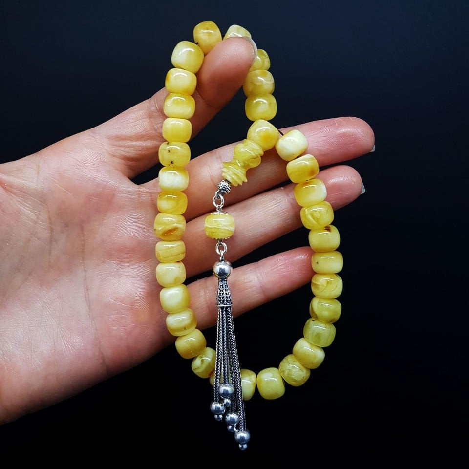 17 Gram Teker Kesim Damla Kehribar Tesbih