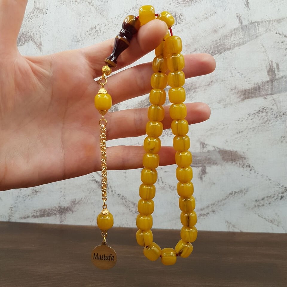 Teker Kesim Kişiye Özel Sarı Sıkma Kehribar