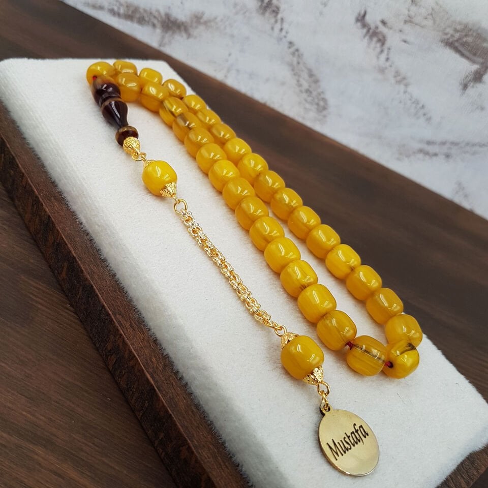 Teker Kesim Kişiye Özel Sarı Sıkma Kehribar