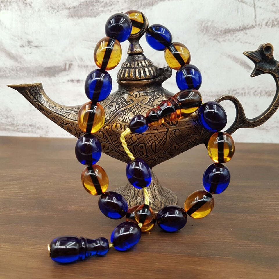 Maskot  Sarı Lacivert Ateş Kehribar Tesbih